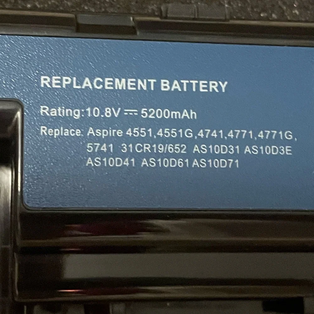 Laptop Lithium-Ion Battery Pack replacement for various Acer & Gateway models.